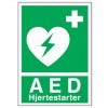 AED/hjertestarter mærkat (A5 størrelse)