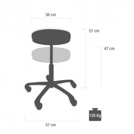 Stool with release ring, black