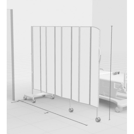 Silentia - Mobilskærmvæg, L: 1,50m H: 1,65m, 6 paneler, hvid