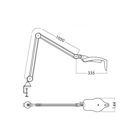 Luxo LHH LED lampe til bord, incl. bordholder, hvid