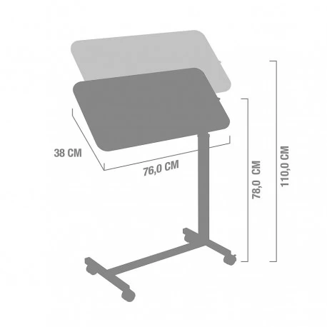 VAREPRØVE: patient sidebord, med vippefunktion