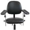 Blood sampling chair, Saar Compact, black, 2 armrests, with rotation