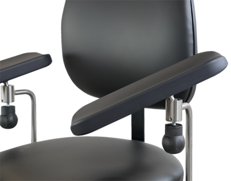 Blood sampling chair, Saar Compact, black, 2 armrests, with rotation