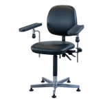 Blood sampling chair, Saar Compact, black, 2 armrests, without rotation